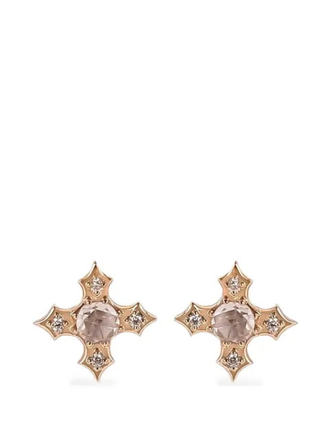 Parulina Tudor diamond stud earrings Pink E300A