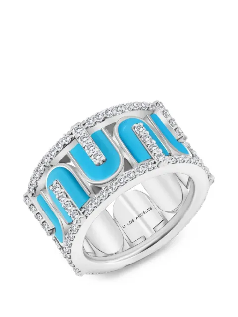 U LOS ANGELES U Hoops diamond ring Silver 177934