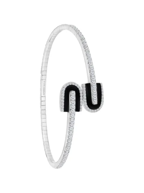 U LOS ANGELES U Duo diamond and onyx bracelet Silver 177976