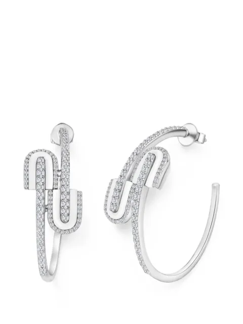 U LOS ANGELES U Hoops diamond earrings Silver 173304