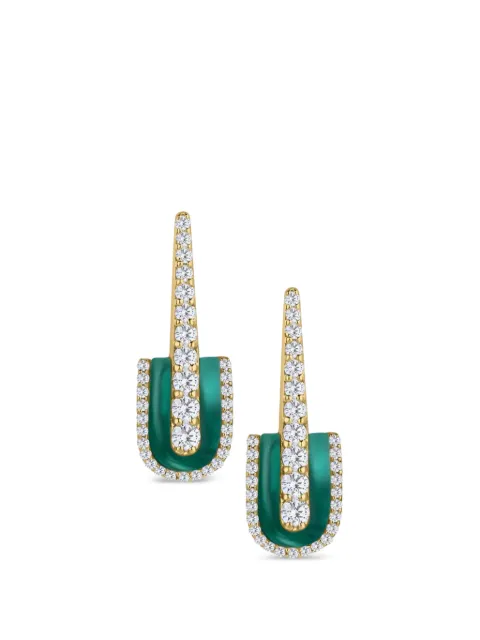 U LOS ANGELES U Drop malachite earrings Gold 177362