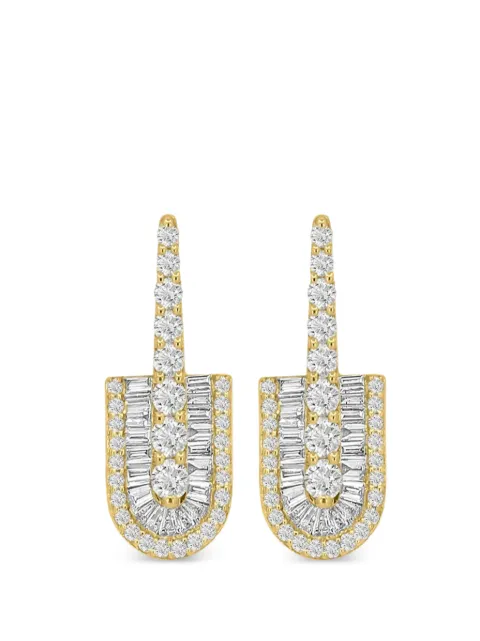 U LOS ANGELES diamond U drop earrings Gold 186402