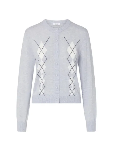LIU JO wool cardigan with argyle-pattern Blue WF6288MA16R