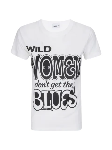 Vaquera slogan-print cotton T-shirt White VAQ12T002