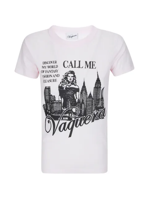 Vaquera graphic-print T-shirt Pink VAQ12T003