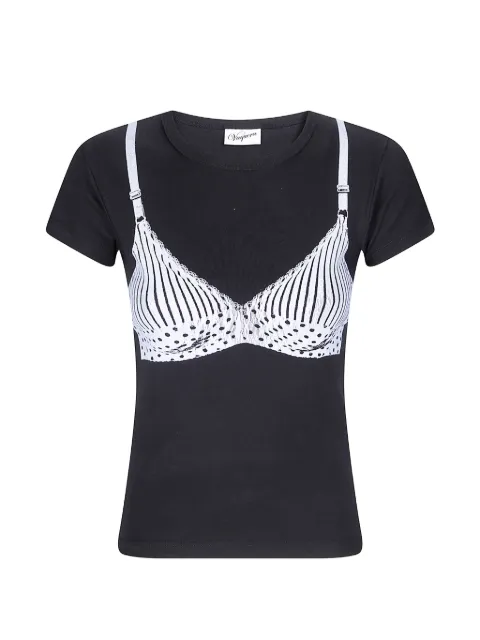 Vaquera bra-print T-shirt Black VAQ12T024