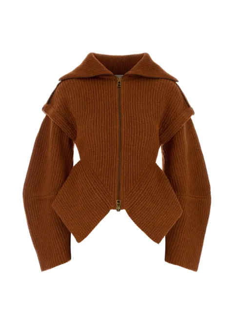 ZIMMERMANN ribbed-knit panelled cardigan Red 9556TF261