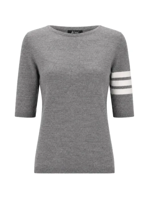 La-Rose stripe-detail merino wool sweatshirt Grey A2302MR1094