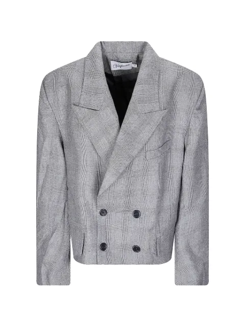 Vaquera Prince of Wales check double-breasted blazer Grey VAQ12J001