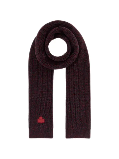 ISABEL MARANT Enolia logo-patch scarf Red EC078MFAA4L01A