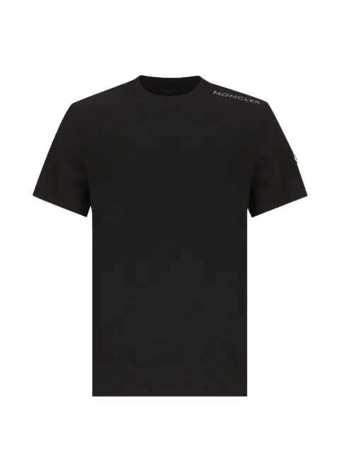 Moncler logo-print patch-detail T-shirt Black M8C0003589AUG999