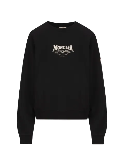 Moncler bead-embellished logo-patch sweatshirt Black W8G0003389ALI999