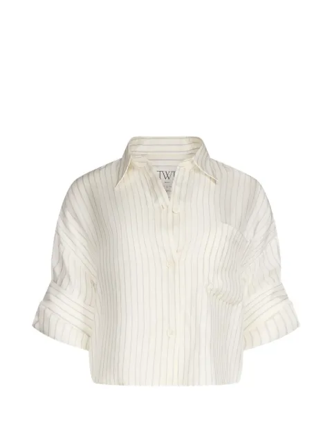 TWP striped cropped shirt Neutrals 51604W899