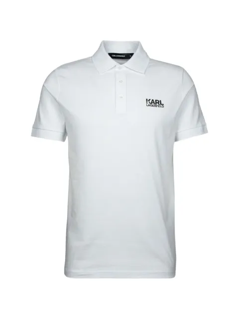 Karl Lagerfeld logo-print short-sleeve polo shirt White 745780561235