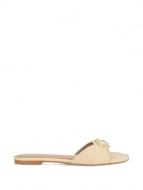 GUESS USA logo-plaque flat sandals Neutrals GWTASHCY