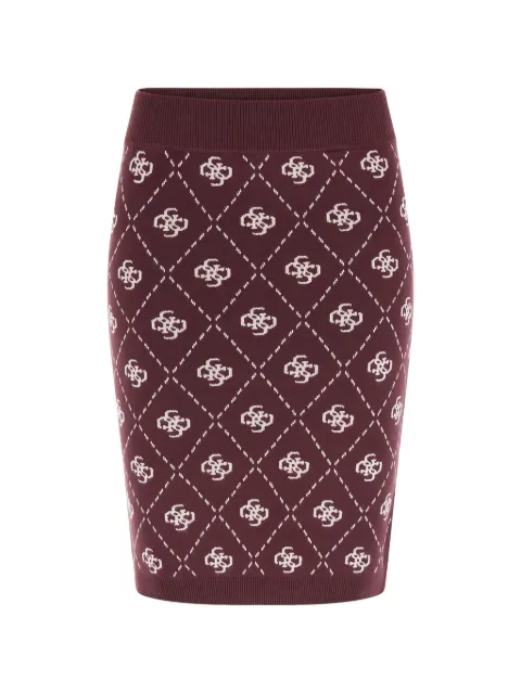 GUESS USA Sarah 4G monogram-print skirt Red W4BD0SZ3JD2