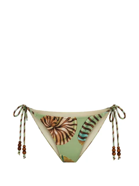 FARM Rio bead-embellished bikini bottoms Green 260245