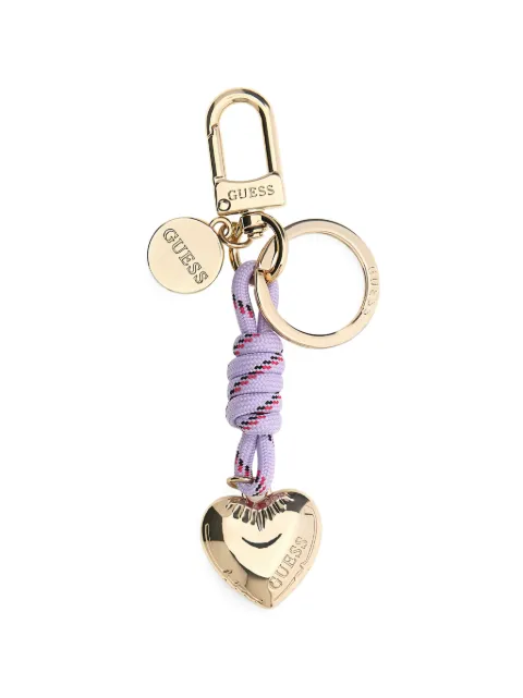 GUESS USA knotted heart-pendant keyring Purple RW7556P6201