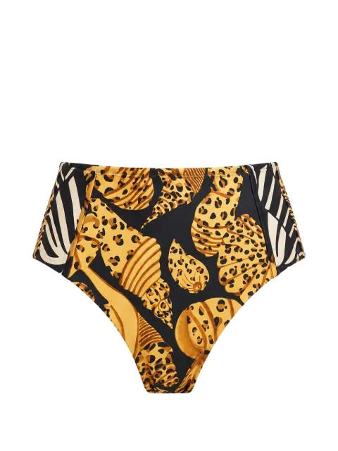 FARM Rio tropical-print bikini bottoms Black 260233