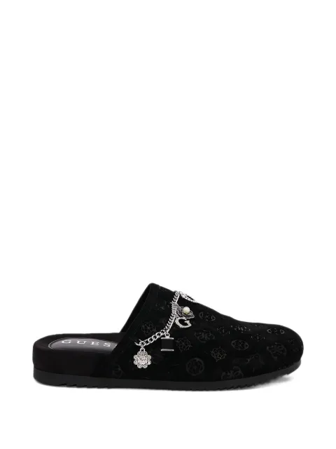 GUESS USA Gavyn charm-embellished mules Black GWGAVYN