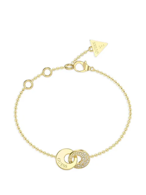 GUESS USA Blooming Summer pavé interlocking-link bracelet Gold JUBB05220JW