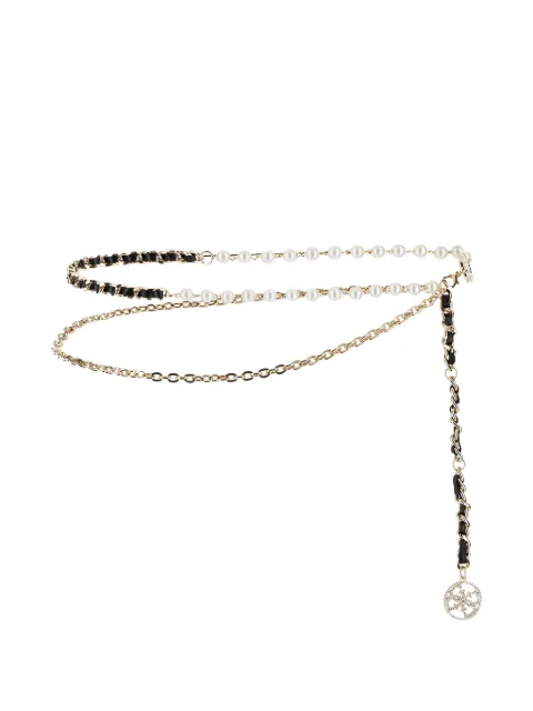 GUESS USA pearl-embellished chain belt Gold W6RZ00WL110