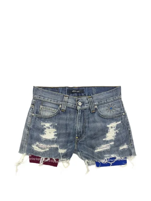 Htc Los Angeles distressed bandana-insert shorts Blue 26SHTPA010