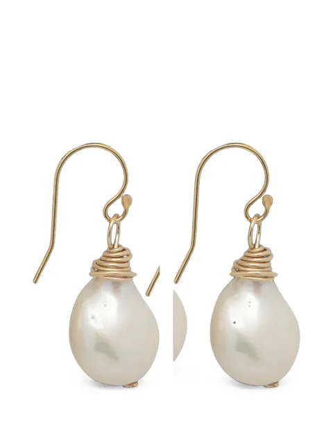 Girl with a Pearl wire-wrapped pearl drop earrings White 32401
