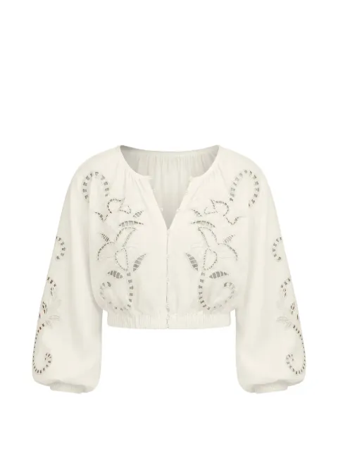 FARM Rio richilieur long-sleeved blouse White 356509