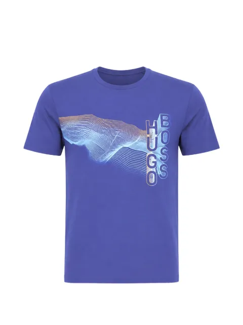 HUGO graphic-print short-sleeves T-shirt Blue 50393083