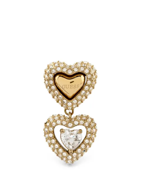 GUESS USA Beloved crystal-embellished heart-pendant earrings Gold JUBE05025JW