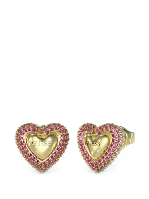GUESS USA pavé-set heart earrings Gold JUBE05008JW