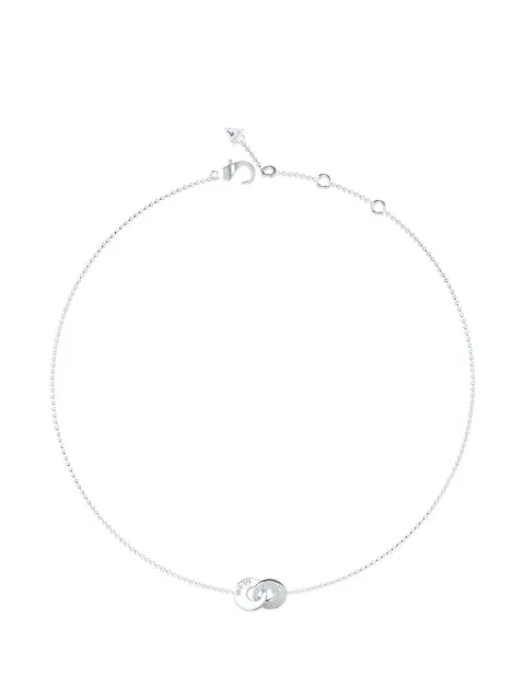 GUESS USA Blooming pavé interlocking-link necklace Silver JUBN05219JW