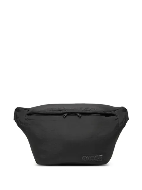 GUESS USA crinkle-finish logo-patch belt bag Black Z4BZ08WGRZ0