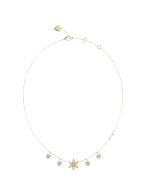 GUESS USA flower-pendant crystal-embellished necklace Gold JUBN04143JW