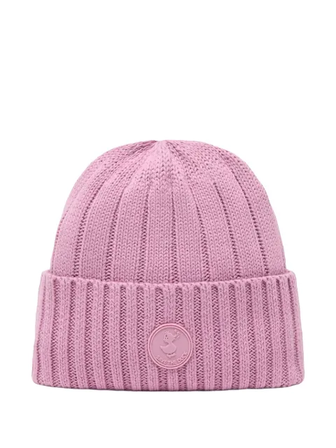 Save The Duck Jo logo-patch beanie hat Pink JY1422UCOTT21097