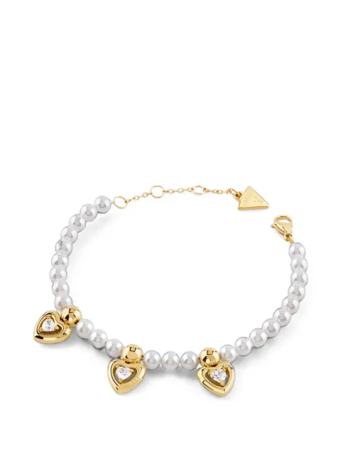 GUESS USA Beloved heart-charm pearl bracelet Gold JUBB06001JW