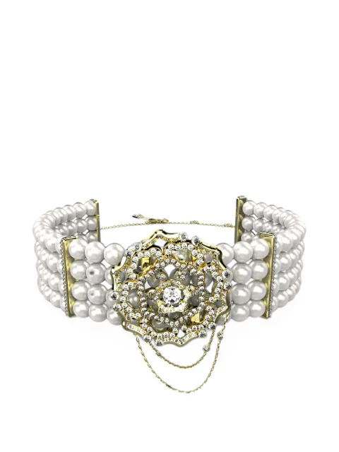 GUESS USA Peony pearl choker necklace Gold JUBN04542JW