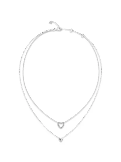 GUESS USA double-layered heart-pendant necklace Silver JUBN05026JW