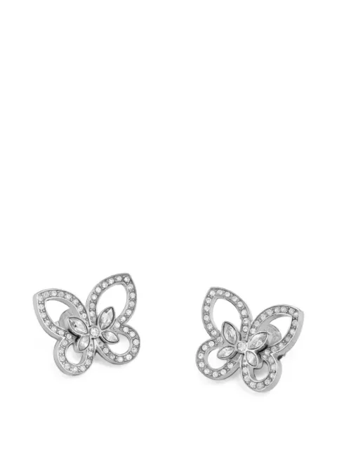 GUESS USA Lily crystal-embellished butterfly earrings Silver JUBE05114JW