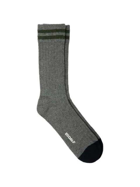 Ecoalf logo-print striped socks Grey MCUACSXMOUN00697302