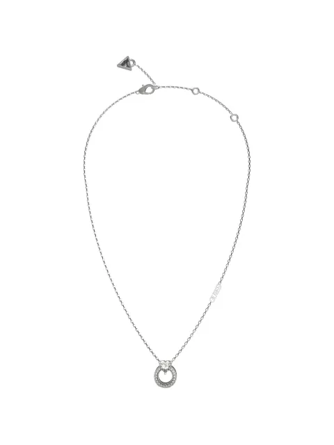 GUESS USA crystal-embellished heart necklace Silver JUBN04662JW