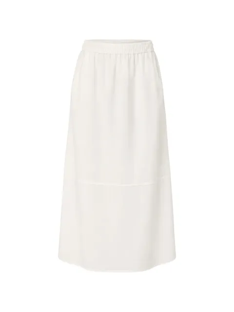 Eleh elasticated-waistband panelled midi skirt White SS260368