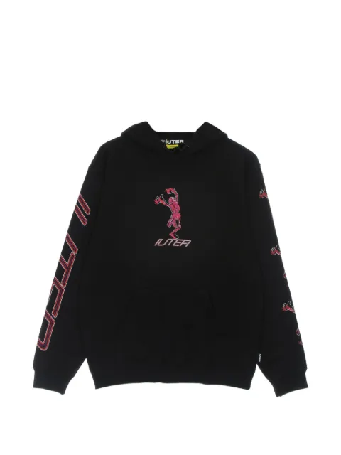 IUTER skeleton-print logo hoodie Black 21WISH40