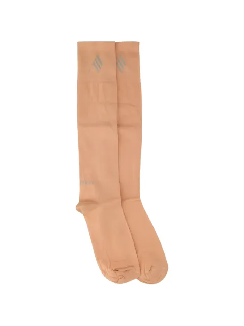 The Attico logo-print knee-high socks Orange 250WCAK00022