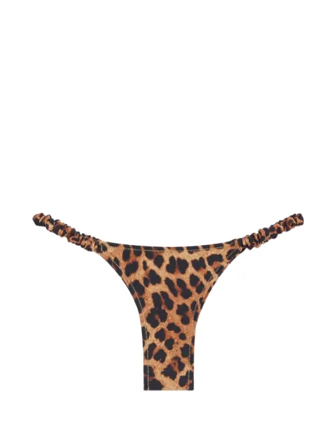 Reina Olga Scrunchie leopard-print bikini bottoms Brown SCRUNCHIEBTM