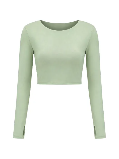 Urban Classics cut-out long-sleeve crop top Green TB780720524