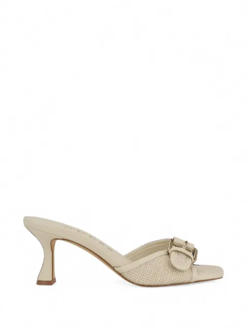 GUESS USA Dista buckle-detail woven-panel sandals Neutrals GWDISTA3
