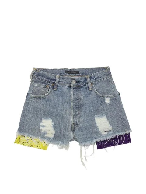 Htc Los Angeles distressed bandana-insert shorts Blue 26SHTPA005