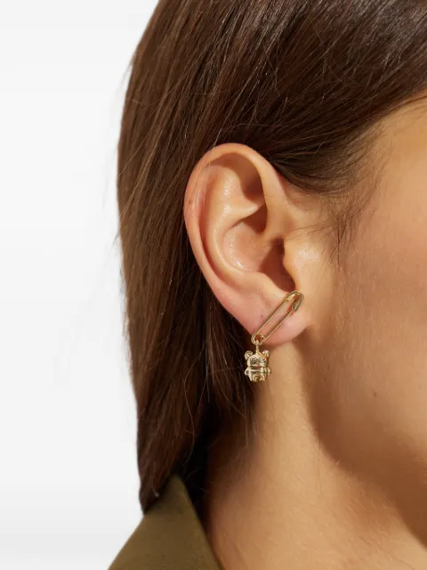 Kate Spade safety-pin bear-charm earrings Gold KP740